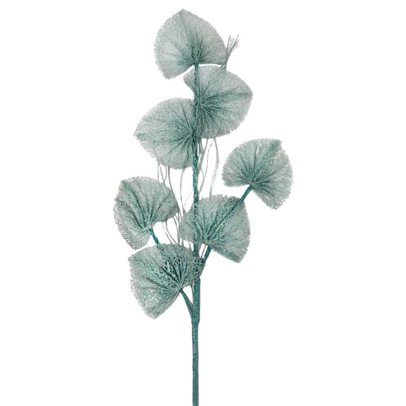 31" Coral Fan Leaf Spray- Light Aqua