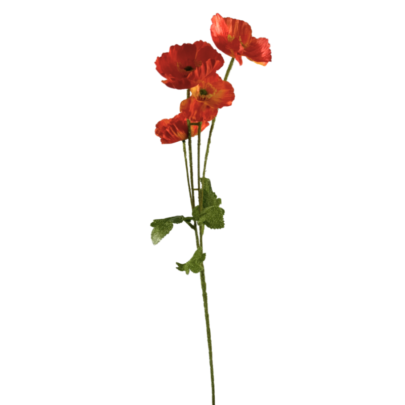 23.5" Flowering Mini Poppy Spray-Orange