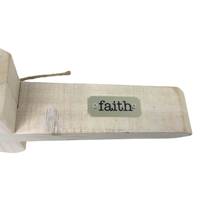 10" Wooden Word Cross Block - Faith