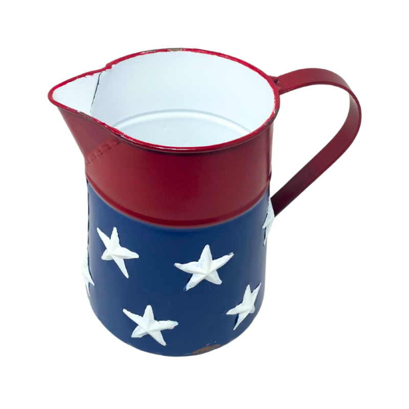 7" Metal Red, White, Blue Star Pitcher