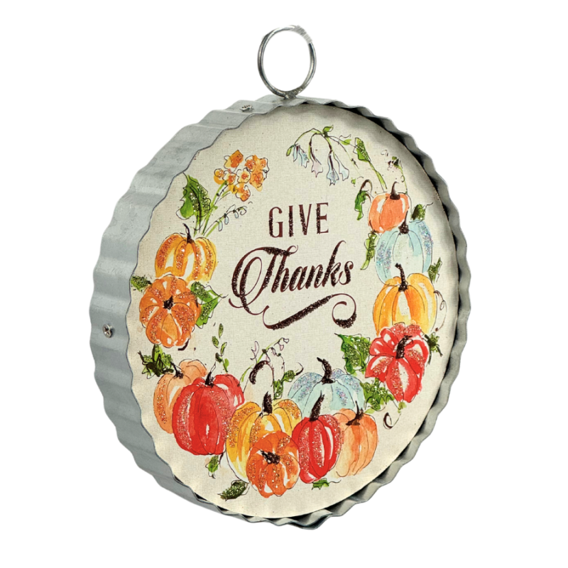 6" Give Thanks Hanging Sign