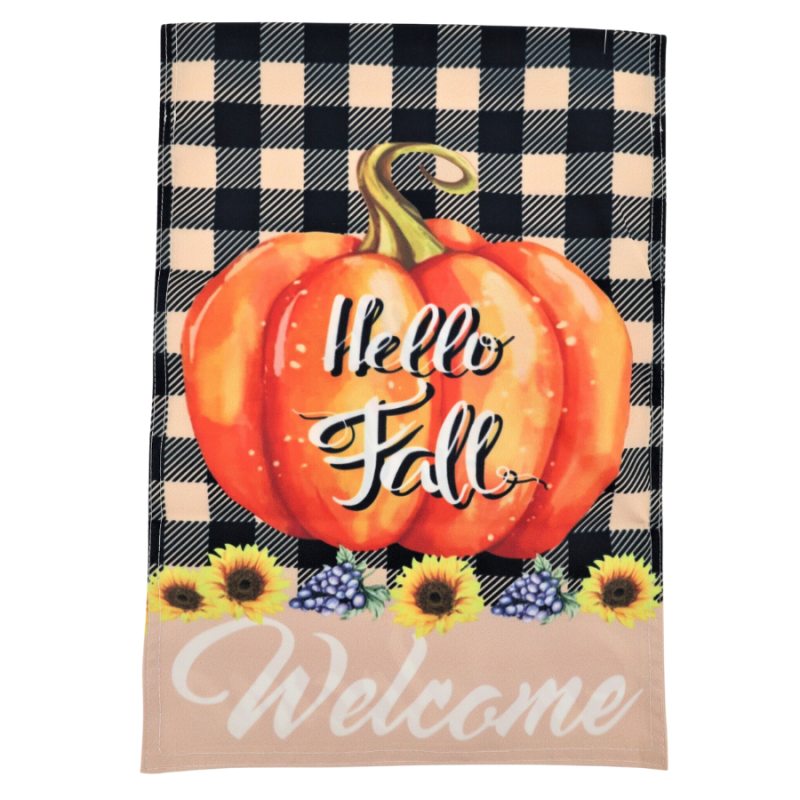 Plaid Pumpkin Garden Flag