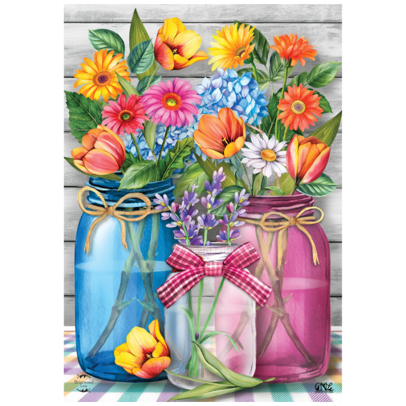 Spring Floral Jars Garden Flag