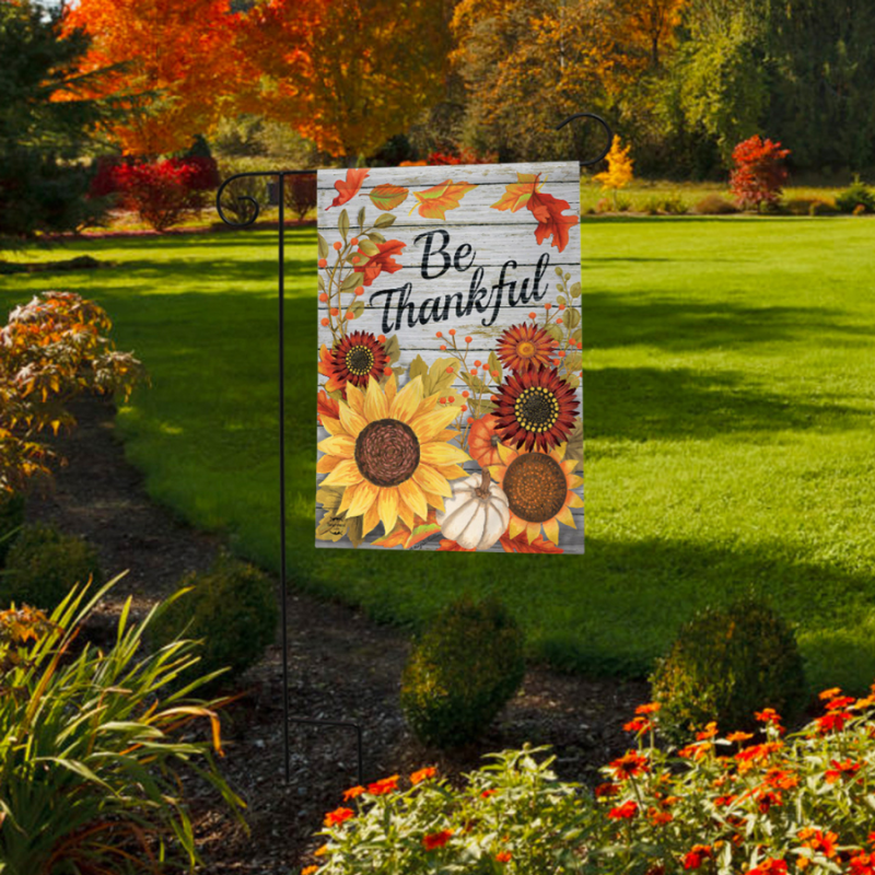 Be Thankful Flower Garden Flag