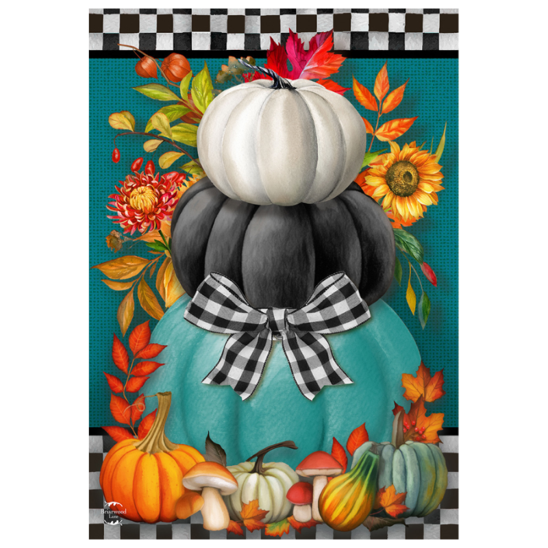 Colorful Pumpkin Stack Garden Flag