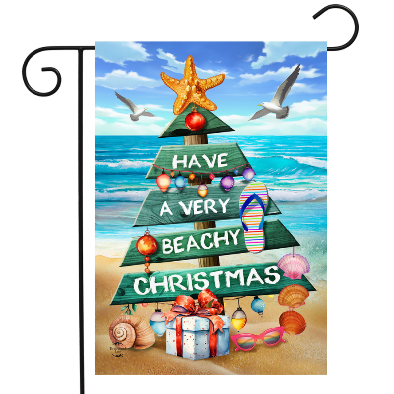 Beachy Christmas Tree Garden Flag