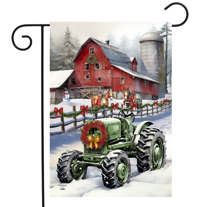 Christmas On The Farm Garden Flag