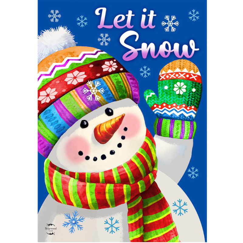 Let It Snow Snowman Garden Flag