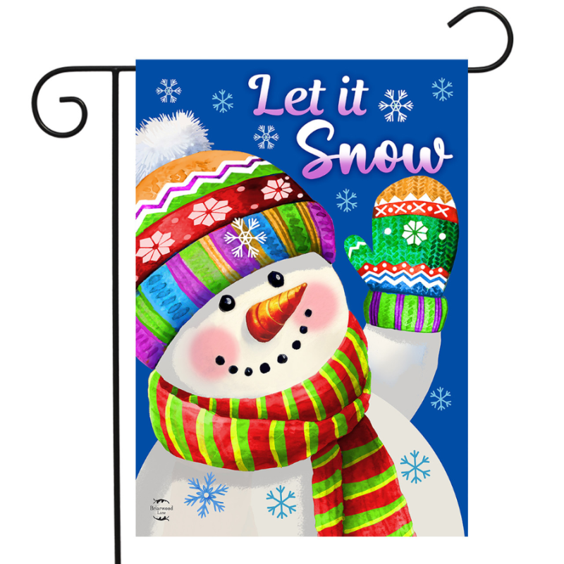 Let It Snow Snowman Garden Flag