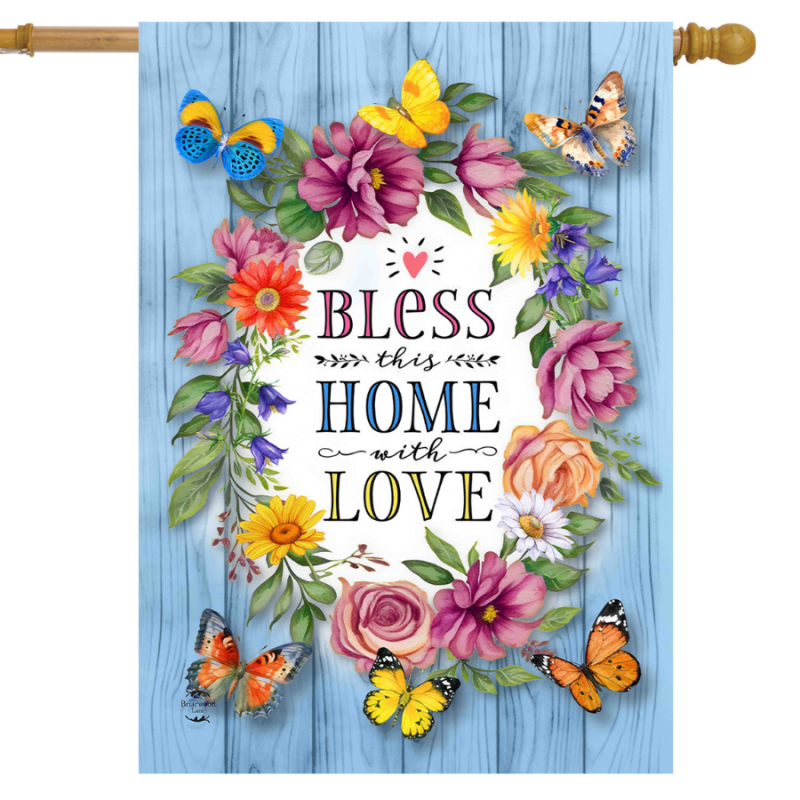 Bless This Home With Love House Flag