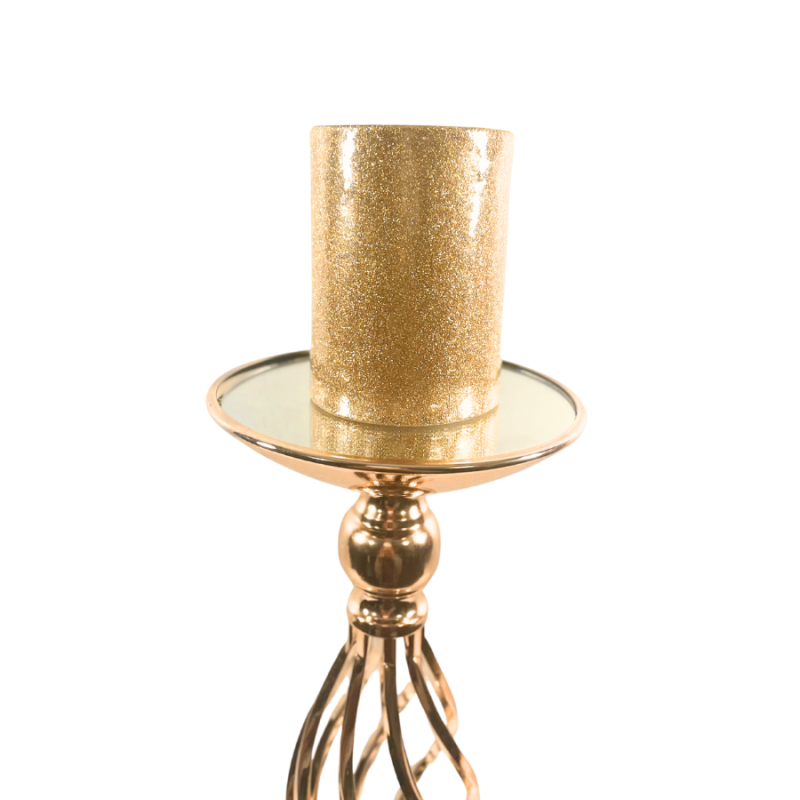 18" Gold Reversible Pillar Candle Holder