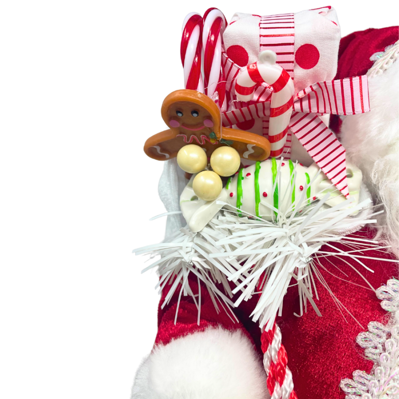 18" Fabric Holiday Sweets Santa