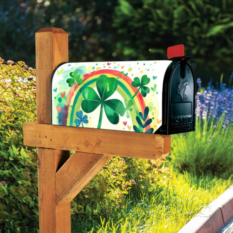 Rainbow Clover Mailbox Cover