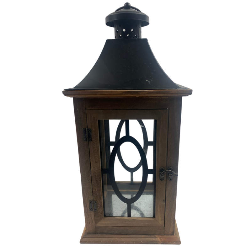 17" Natural Wooden Lantern