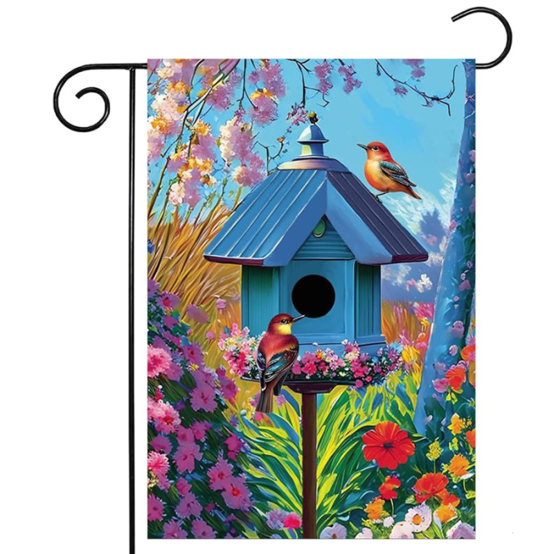 Birdhouse Garden Flag