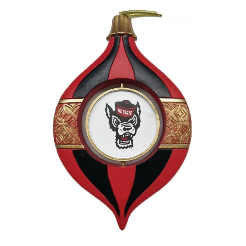 5" NC State Spinning Bulb Holiday Ornament