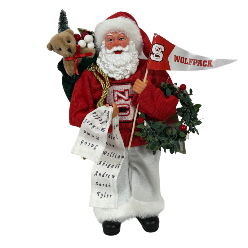 12" NC State Santa Figurine