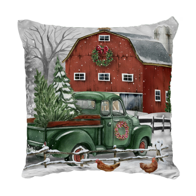 17" Christmas on the Farm Outdoor Pillow