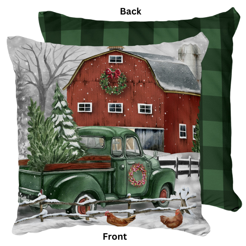 17" Christmas on the Farm Outdoor Pillow