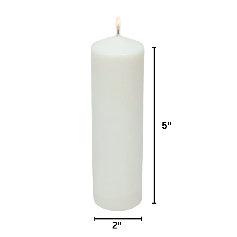 5" x 2" Round Candle- White