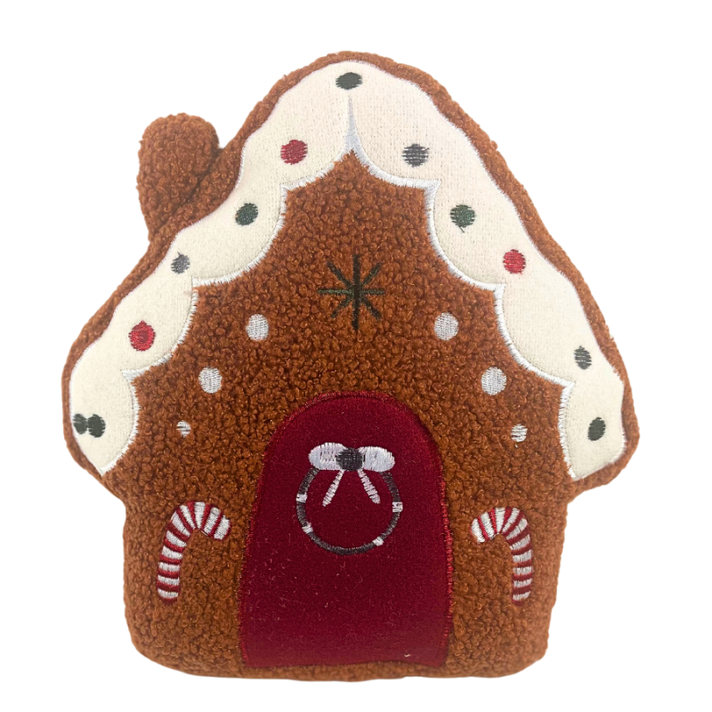 11" Gingerbread House Pillow