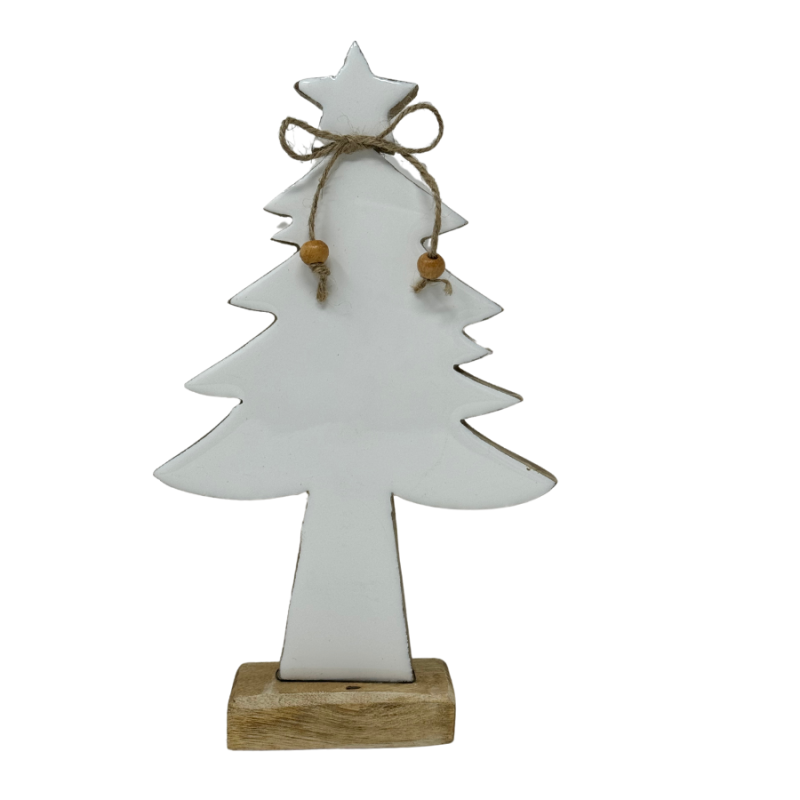 9" White Wooden Tree