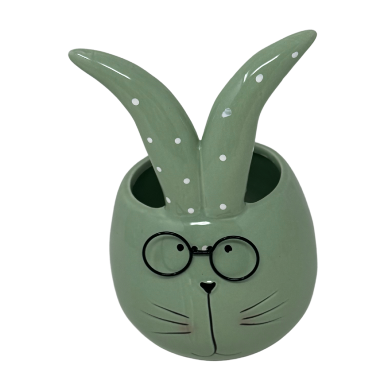 Teal Bunny Planter