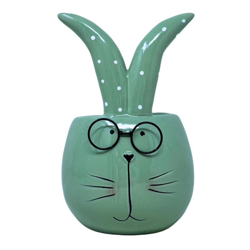 Teal Bunny Planter