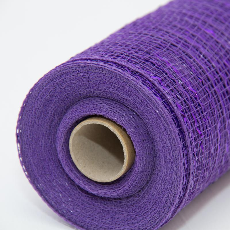 21 in. Metallic Purple Deco Mesh Ribbon | Deco Mesh