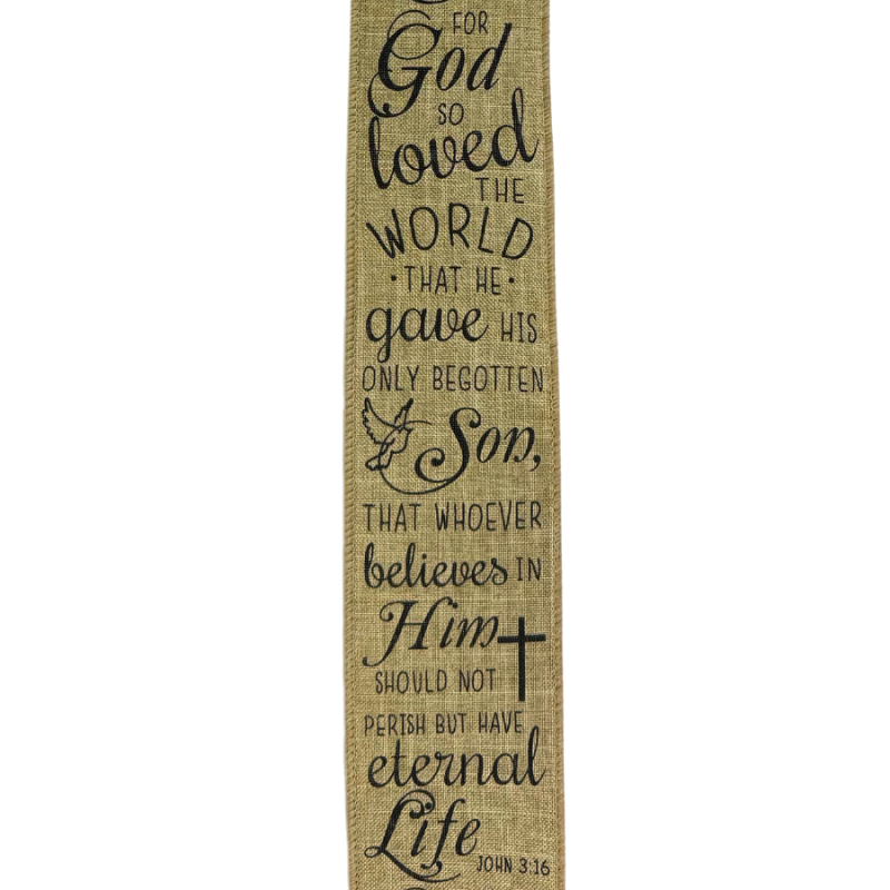 2.5" x10yd John 3:16 Ribbon