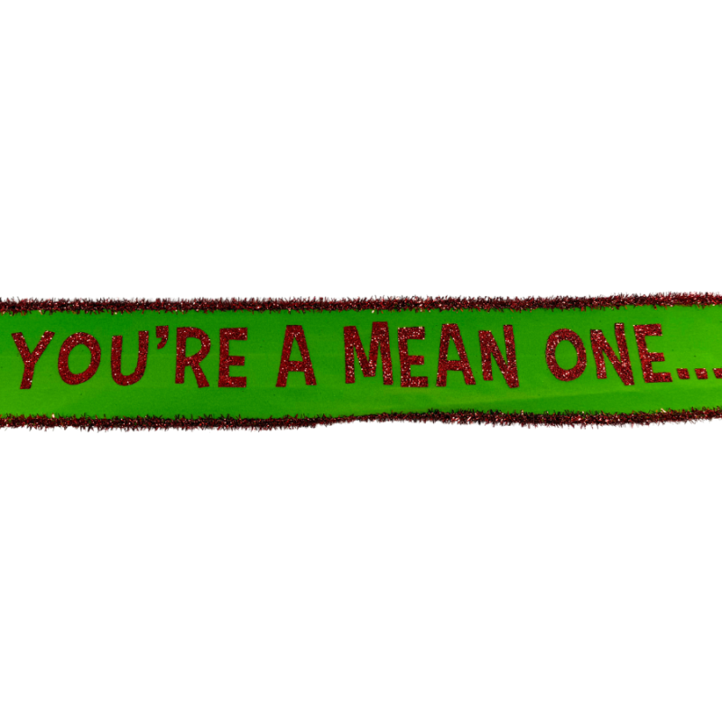 2.5" x 10yd You're A Mean One Wired Ribbon