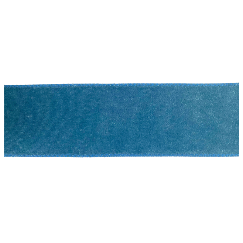 2.5" x 10yd Real Crushed Velvet Ribbon - Blue