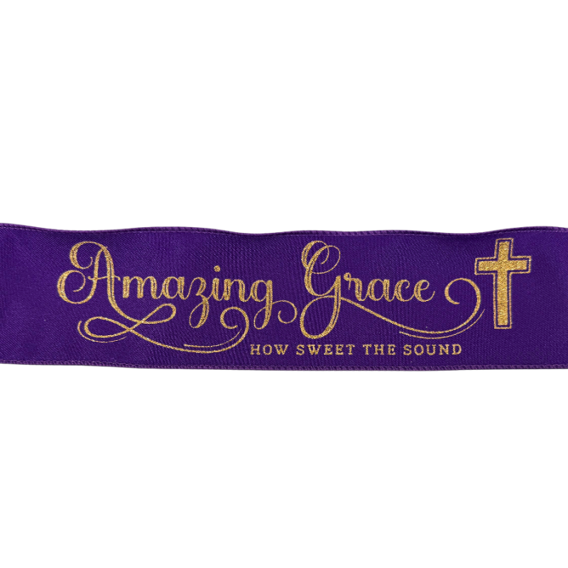 2.5" x10yd Amazing Grace Ribbon- Purple