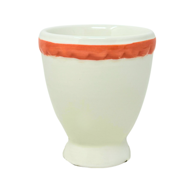 3" Ceramic Scalloped Egg Holder-Peach