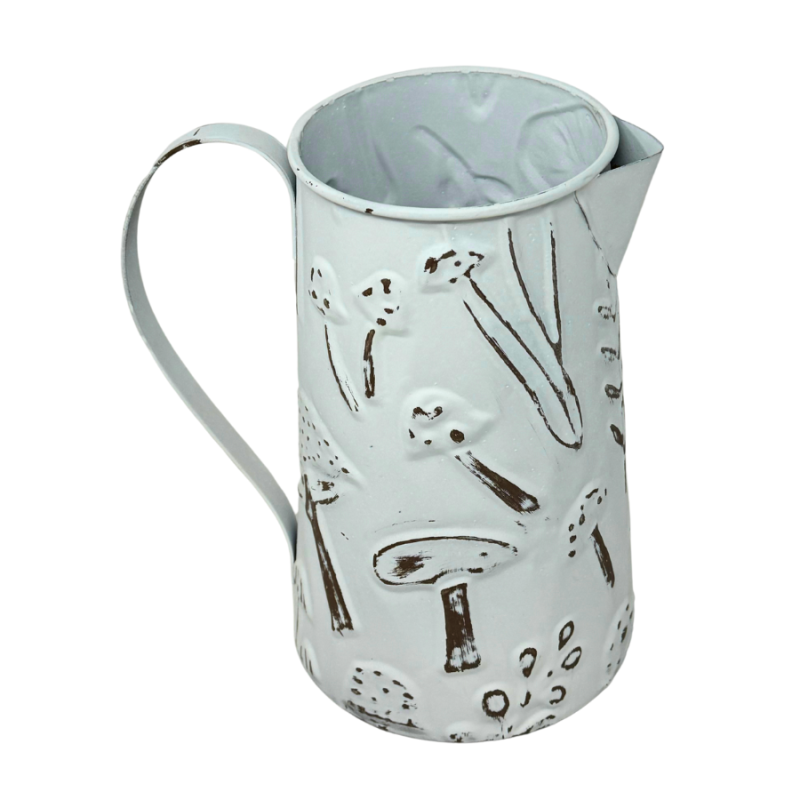 9.5" Tin Mushroom Pitcher Planter