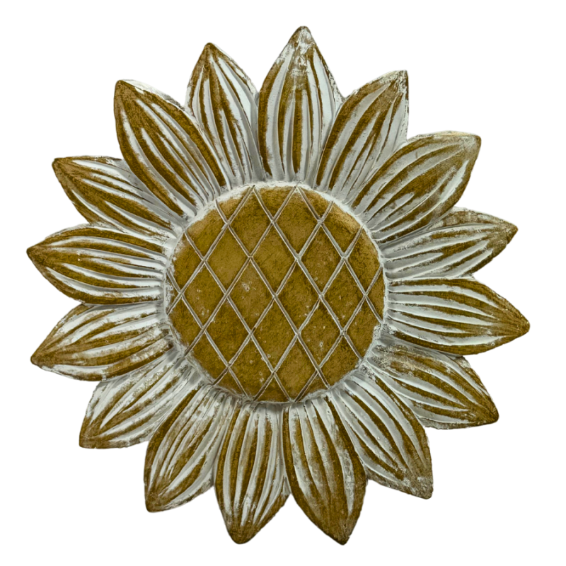 7" White Sunflower Block