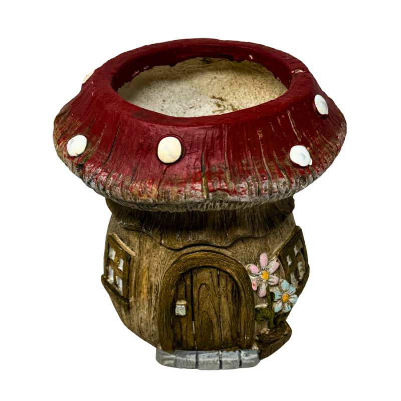 9" Mushroom House Planter