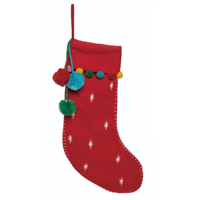 Confetti Christmas Stocking - Red