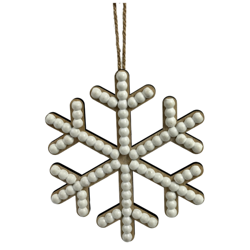 9" Linear Wooden Snowflake