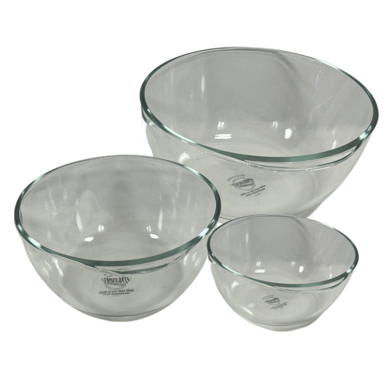 3pc Glass Bowl Set