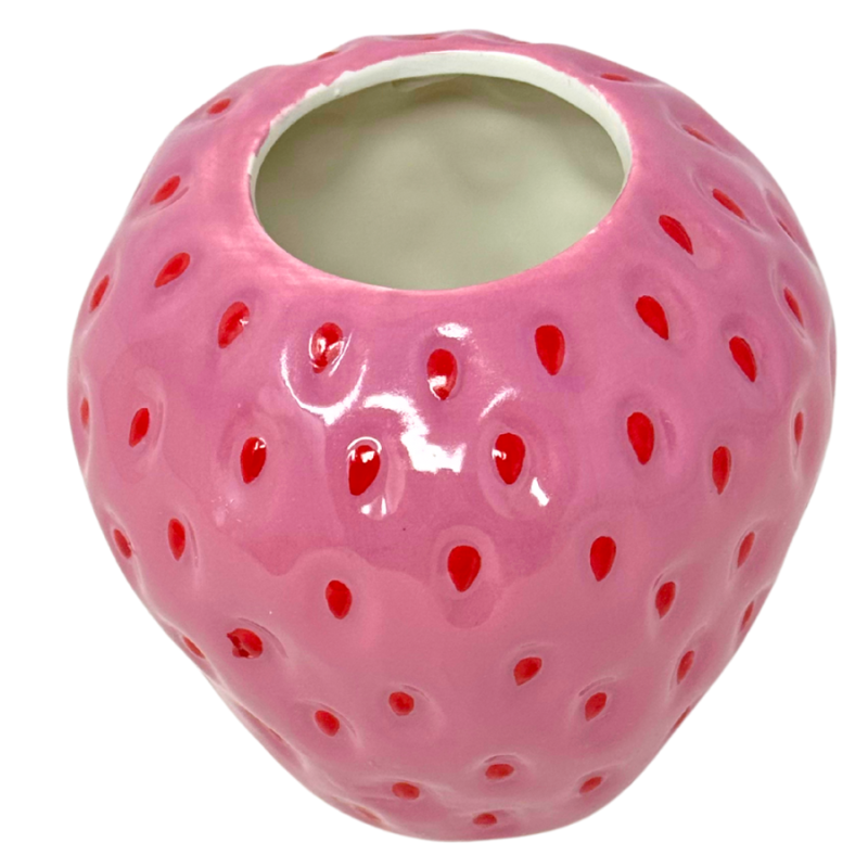 4.5" Ceramic Strawberry Vase-Pink