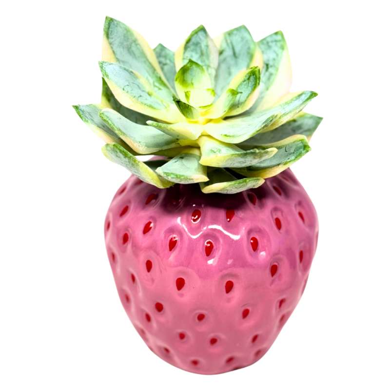 4.5" Ceramic Strawberry Vase-Pink