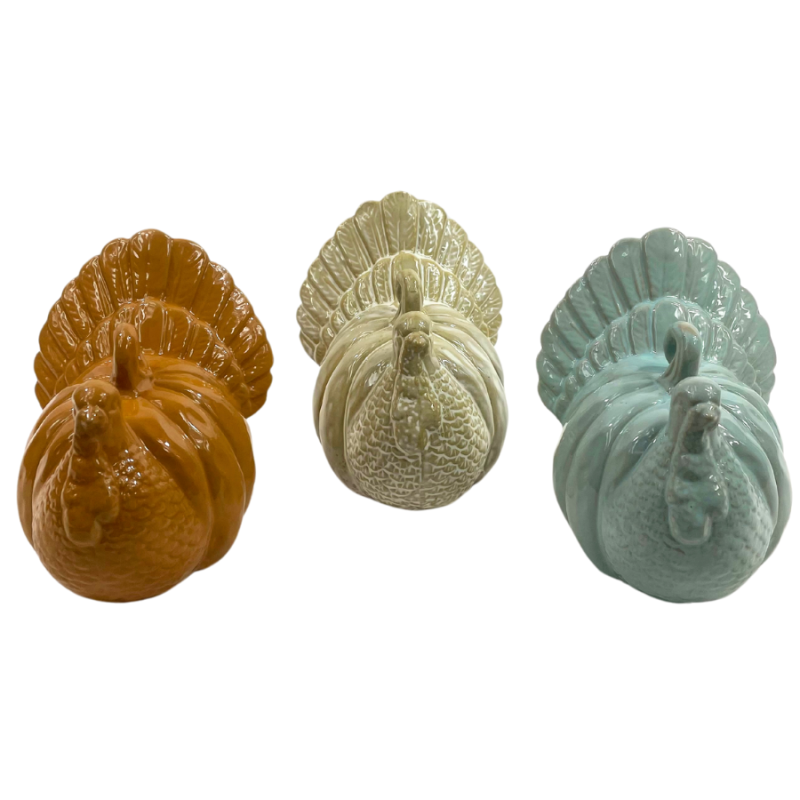 Turkey-Pumpkin Figurine - Beige