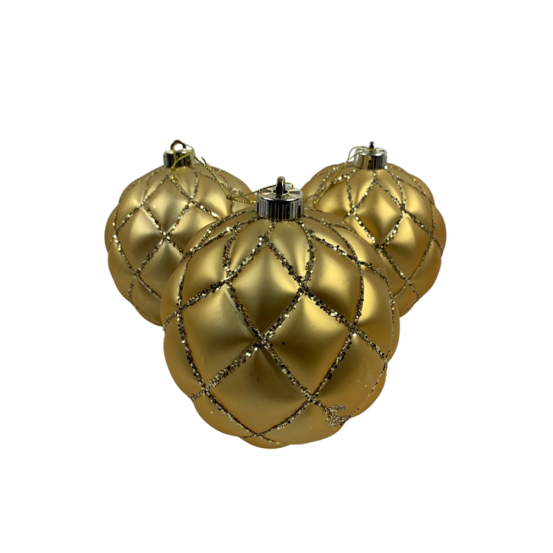 6" Gold Ornament- 3 Pack