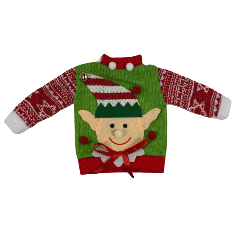 7.5" Elf Sweater Ornament