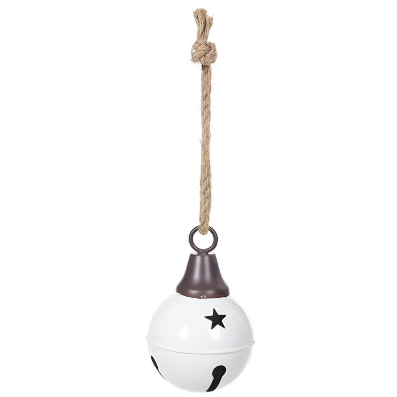 6" White Glossy Jingle Bell Ornament