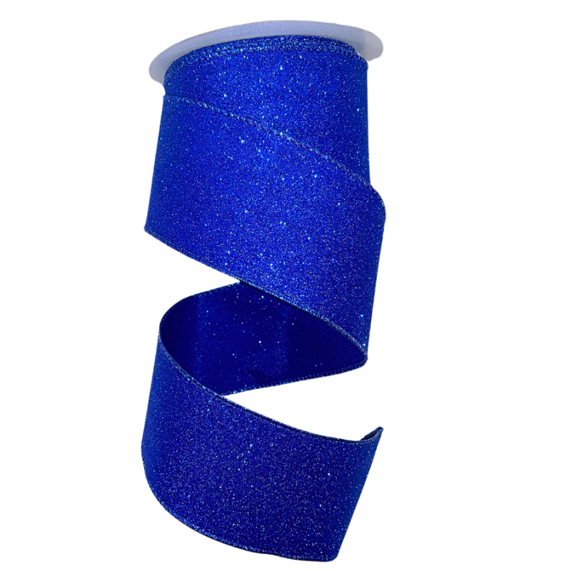 2.5" x 10yd Blue Sparkle Ribbon