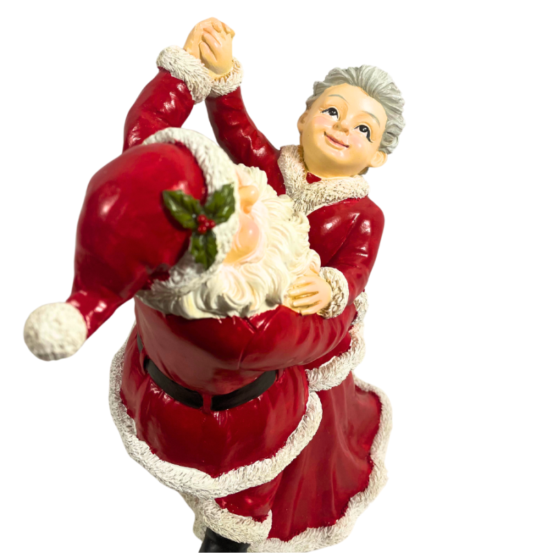 10" Resin Dancing Mr. & Mrs. Clause