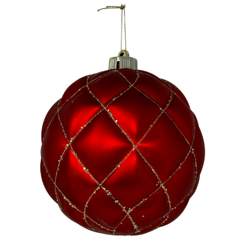 6" Red & Gold Ornament- 3 Pack