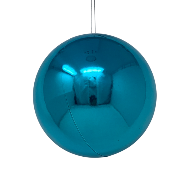 4" Shiny Turquoise Ball Ornament